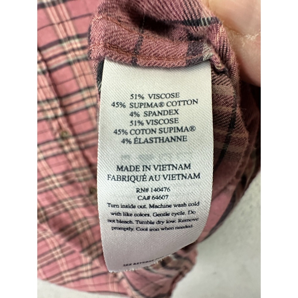 Faherty Shirt Mens XL Pink Mauve Plaid Featherweight Flannel The Movement L/S - Picture 6 of 11